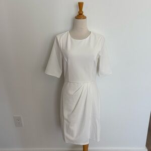 Lulus Womens Dress Size Medium Westwood White Half Sleeve Sheath Fitted Lined